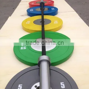Competition Olympic Rubber Barbell Plates With Olympic Barbell Package Set thumbnail-1