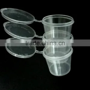 2 oz Hinged Clear Round Plastic Sauce Cups With Lids 50ml thumbnail-4
