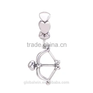 The True Love Bringer of Silver Cupid's Bow for Necklace & Bracelet 925 Silver Pendant Beautiful Arrow Charms for Girl thumbnail-2