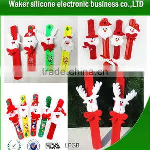 Hot Promotiona Gifts Create Silicone Slap Bracelets Online,Santa Claus Silicone Slap Bracelet,cartoon Silicone Snap Band thumbnail-1