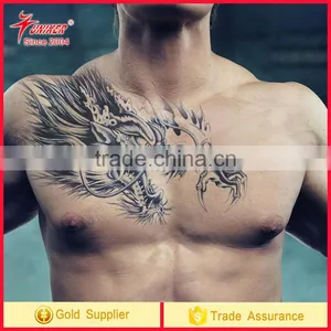 Dragon Tattoo Sticker for Chest Tattoo Black White Tattoo Sticker Amazon OEM Designs thumbnail-1