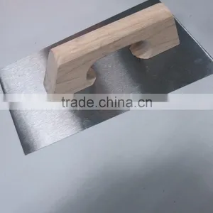 Trapezoid Manganese Steel Plastering Trowel With Wood Handle thumbnail-1