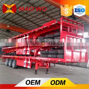 Shipping Container Transportation Tri-axle Flatbed Semi Trailer thumbnail-2