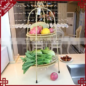 100% Handmade Kitchen 2 Tier Fruit &vegetabal Kitchen Storage Shelf thumbnail-1