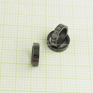 Letter Ceramic Ring Black Superior Ceramic Wedding Rings thumbnail-3