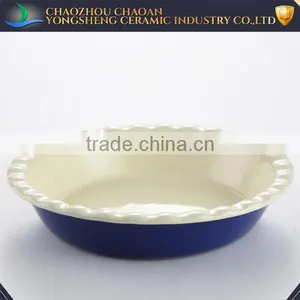 Blue Cerarmic Material Baking Tray for PIZZA thumbnail-1
