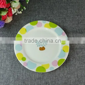 Cheap Wholesale 7 Inch Colorful Printing Cute Japanese Ceramic Dinner Plates thumbnail-1