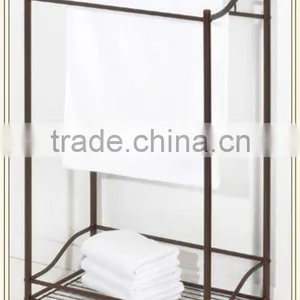 Wrought Iron Black Finish Standing Towel Racks thumbnail-1