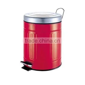 3L Step Can Waste Trash Basket Bin Box Garbage Can Red thumbnail-1