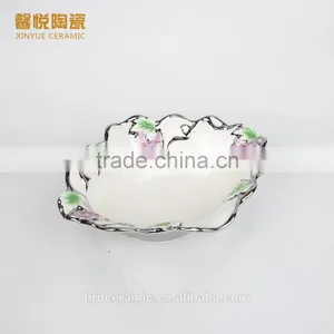 High Quality Deep Ceramic Dish Silver Electroplate thumbnail-3