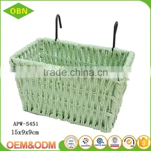 Cheap Colorful Paper Twine Woven Bike Basket for Kids thumbnail-2