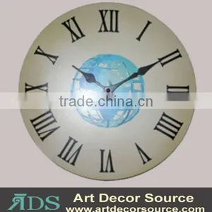 New Design World Map Wall Wooden Clock thumbnail-1