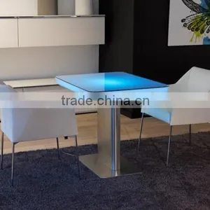 Waterproof Plastic Outdoor Use LED Lighted Glowing Long Bar Table With Rechargeable Battery thumbnail-1