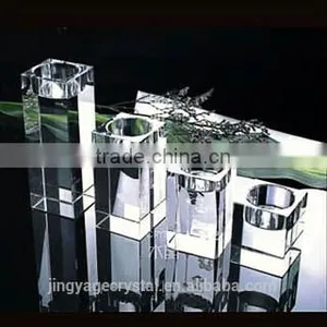 Handmade Crystal Glass Table White 3 Arm Candelabra With 3 Arm thumbnail-1