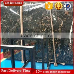 Top Polished Athens Black and Gold Vein Marble thumbnail-1