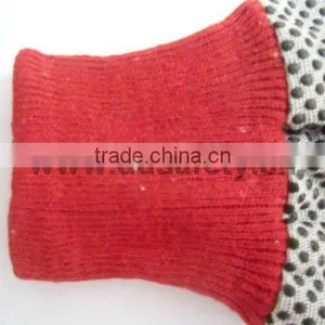 DDSAFETY 2017 Red Knit Wrist Canvas Working Safety Glove High Quality White Polka Dot Glove thumbnail-4