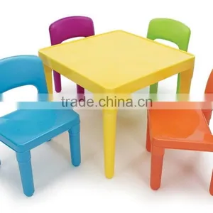 New Hot Trendy Fashion Popular Products Colourful Table for 2015 China Supoplier Wholesale Plastic Kids' Table and 4-Chair Set thumbnail-1