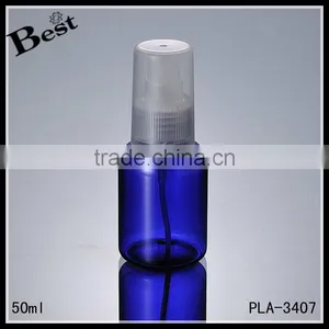 Cosmetic Toner Fragrance Perfume 2017 Hot New Products Round Shoulder Blue 50ml Plastic Spray Bottle Wholesale thumbnail-1