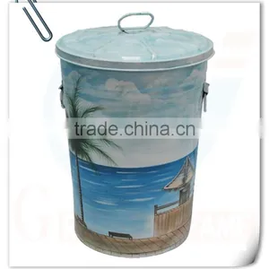 Outdoor Decoation Metal Antique Trash Can thumbnail-3