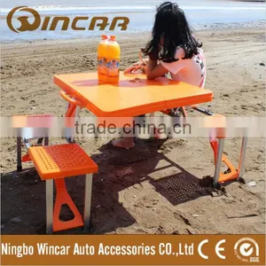 Plastic Folding Portable Picnic Chair and Table Set Outdoor Foldable Table thumbnail-1