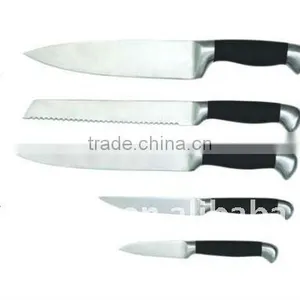 6pcs/set Stainless Steel Kitchen Knife Set With Block,hollow Handle , thumbnail-1