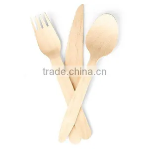 2017 Customize Packing Travel Cutlery Set Disposable Wooden Cutlery thumbnail-6
