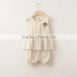 Summer Baby Girls Clothing Sets Sleeveless Frocks and Shorts Twinset thumbnail-1