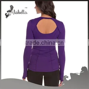 Gym Yoga Shirt Women Long Sleeve T-shirt Wholesale Yoga Wear thumbnail-2