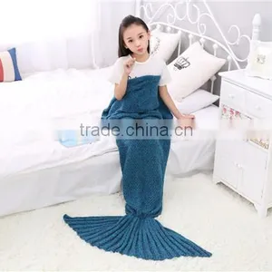 Bulk Wholesale Hotsale Acrylic Children Blankets Mermaid Tail Blanket thumbnail-6