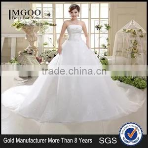 Manufacturers Wholesale Shiny Bride Wedding Dress 2016 New Puff Skirt Thin Towel Large Net Tailgate Harness thumbnail-1