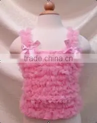 Plain Kids White Tank Petti Tops With Flower thumbnail-3