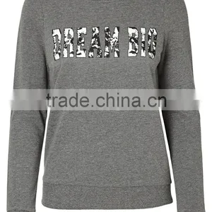 2016 Fashion Black Sweatshirt Long Sleeve Cheap Wholesale Custom Crewneck Sweatshirts thumbnail-3