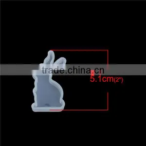 Silicone Resin Mold Rabbit Animal White 51mm x 27mm thumbnail-2