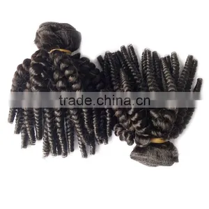 Malaysia Virgin Jerry Curly Weave Extensions Human Hair 100% Unprocessed Remy Jerry Curly Hair Weft thumbnail-1