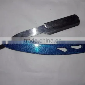 Professional Barbers Shaving Razors With Blue Handle Stainless Steel thumbnail-4