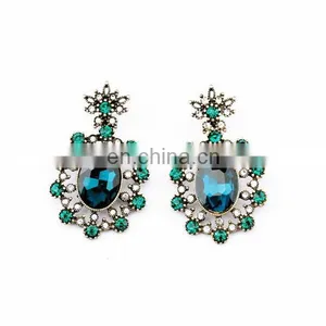 Wholesale Sapphire 2014 Pouplar Imitation Fashion Alloy Stone Earrings thumbnail-1