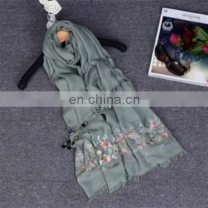 2017 New Spring Flowers Two Cotton Scarf Silk Wholesale Dual-use Sunscreen Amazing Beach thumbnail-3