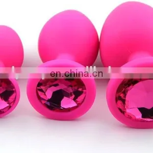 2015 Hot Selling Pink Color Silicone Anal Butt Plug, Sex Butt Plug Toys thumbnail-2