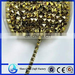 Fashion New Electroplating Golden Square Pyramid Connection Wire Bead Bead Clothes Chain thumbnail-1