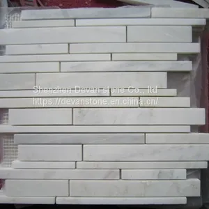 White Marble Brick Mosaic Tile Backsplash Mosaic thumbnail-4