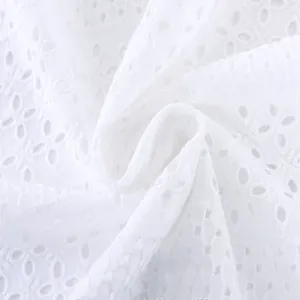 Embroidery for Dresses Embroidered White Cotton Dress Fabric Lace thumbnail-1