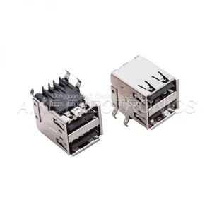 Double-deck(2 In1) USB 2.0 A Type Female,Right Angle,Double-layer DIP Type thumbnail-1