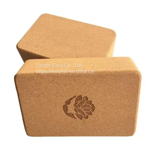 Wooden Cork Yoga Block Custom Print Natural Color Yoga Brick thumbnail-2