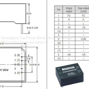 5W Isolation AC/DC Converters 24Vout TP05AS220S24W thumbnail-2
