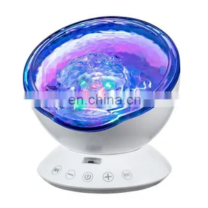 Ocean Wave Music Night Lighting Projector With Built-in Mini Music Player USB Lamp LED Night Lights for Baby thumbnail-1
