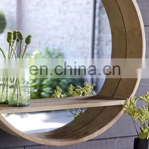 Decorative Round Moon Mirror With Shelf for Home Wall Hanging thumbnail-4