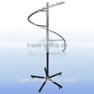 Metal Chrome Spiral Display Rack for Clothing thumbnail-1