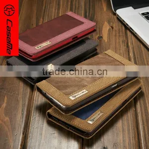 2016 Wholesale Premium Canvas+Jean PU Leather Mobile Phone Flip Cover Case / Card Slots Flip Case for Samsung Galaxy S7 S7 Edge thumbnail-6