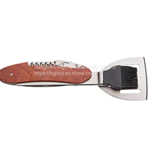 Multifunction BBQ Tools -Knife,Spatula,Silicone Basting Brush,Fork,Jar Opener and Wine Cork Screw thumbnail-4