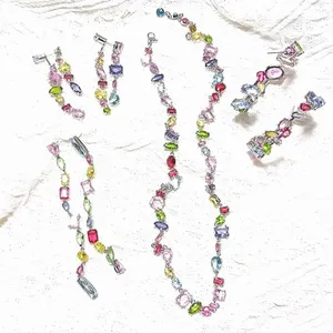 Swarovsky Rings Gema Drop Earrings 5613737 Sparkling Necklace 55613738 Round Mujer Cristales Bracelet 5613739 thumbnail-4